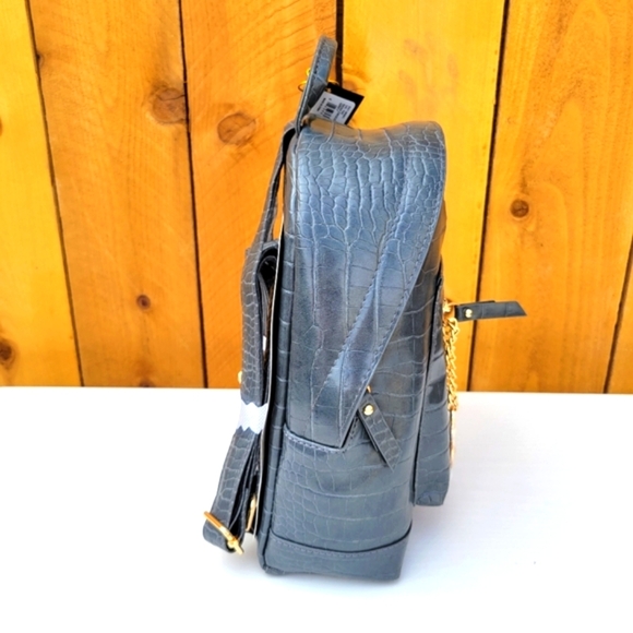 New Bebe Rena Croco Small Backpack Grey - Picture 5 of 15